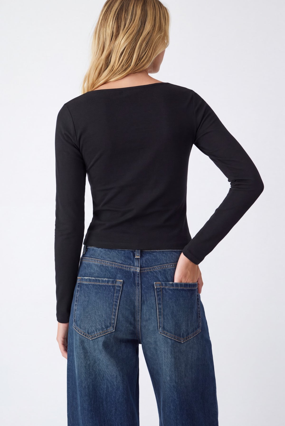 Jeans straight mid rise