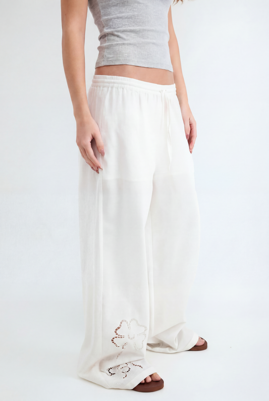 FLOWY LINEN-LOOK TROUSERS