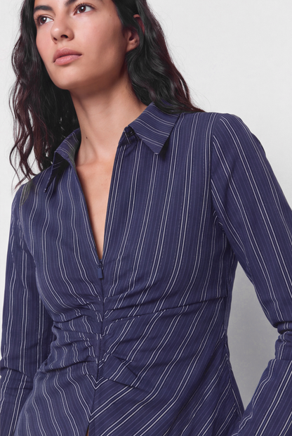 Camisa popelín entallada frunces