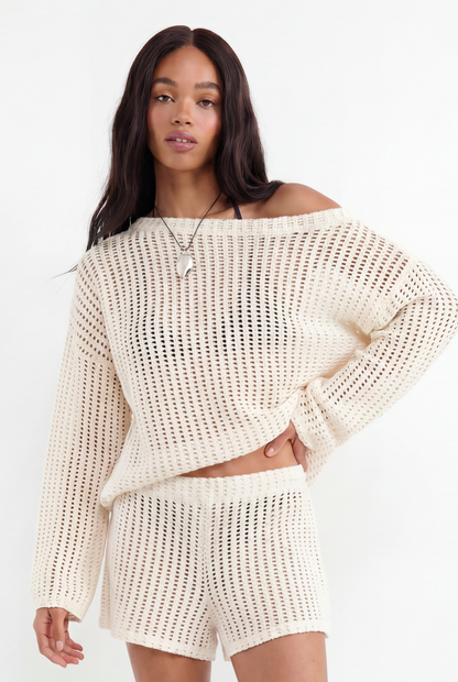 Jersey crochet hombro caído