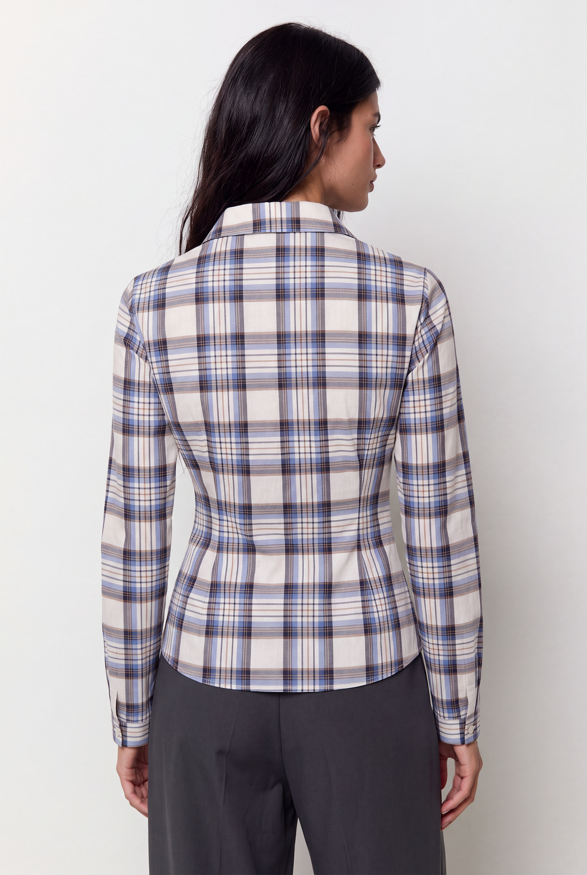 Camisa popelín entallada frunces