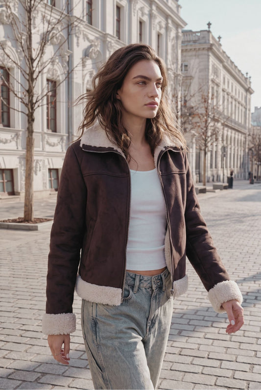 BAL DOUBLE-FACED JACKET - Brown Stone