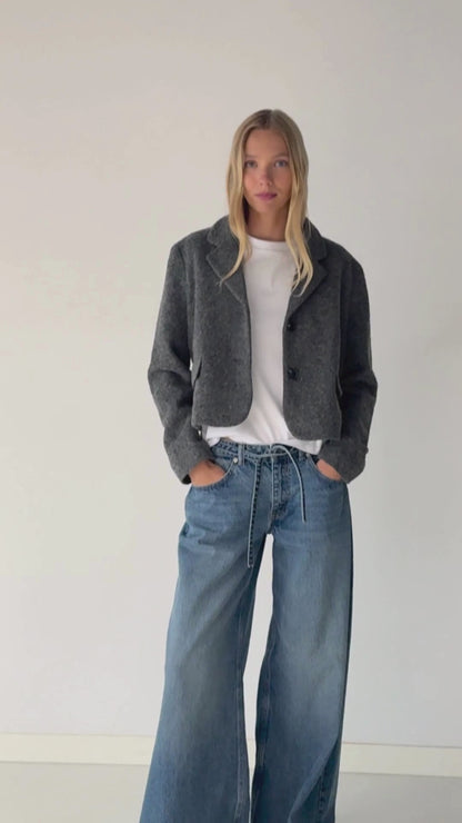 Short wool-effect jacket