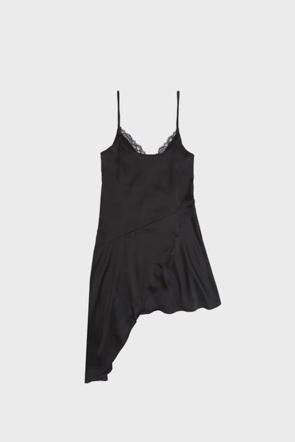 VESTIDO MIDI SATINADO ENCAJE