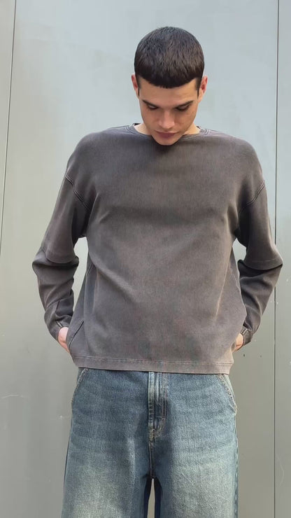 Camiseta Manga Larga Efecto Lavado