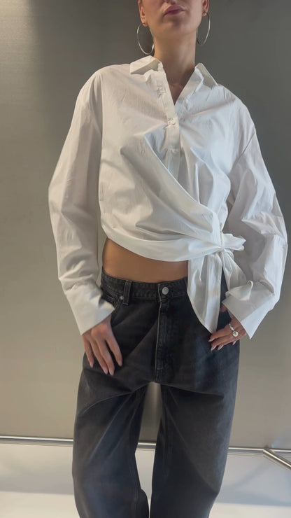 Camisa popelín asimétrica