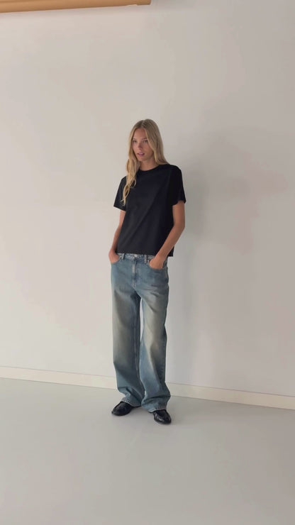 Jeans straight mid rise