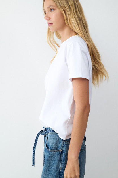 Wide leg drawstring jeans